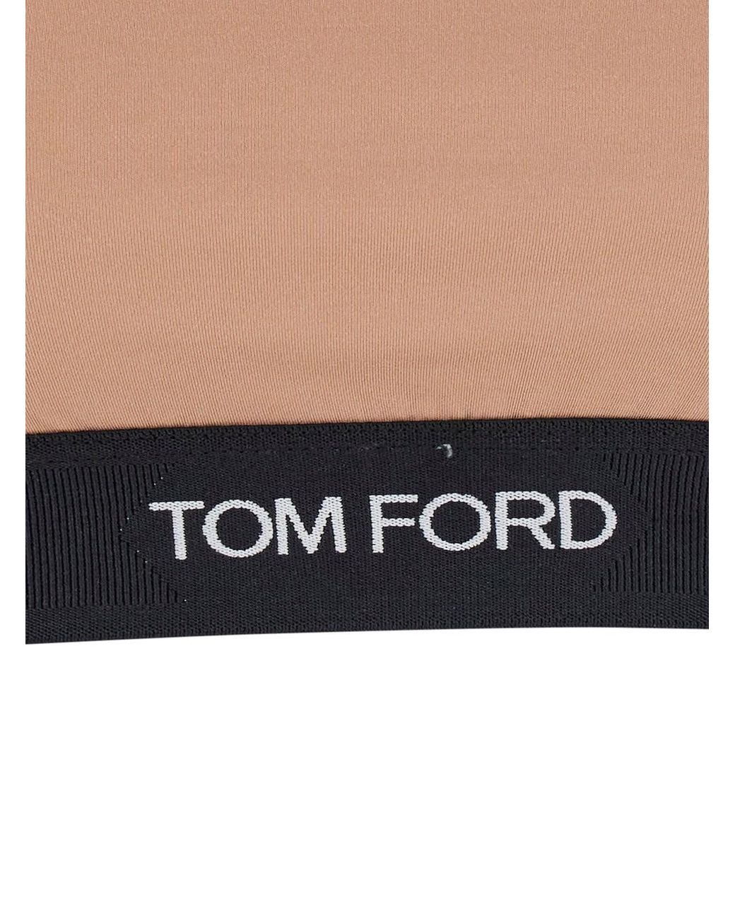 Tom Ford White Top With Square Neckline And Logo Lettering On The Front