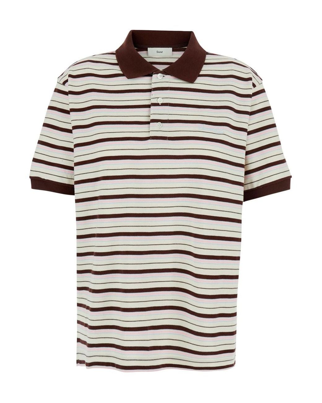 DUNST Multicolor Polo Shirt With Embroidered Logo Lettering On The Fro