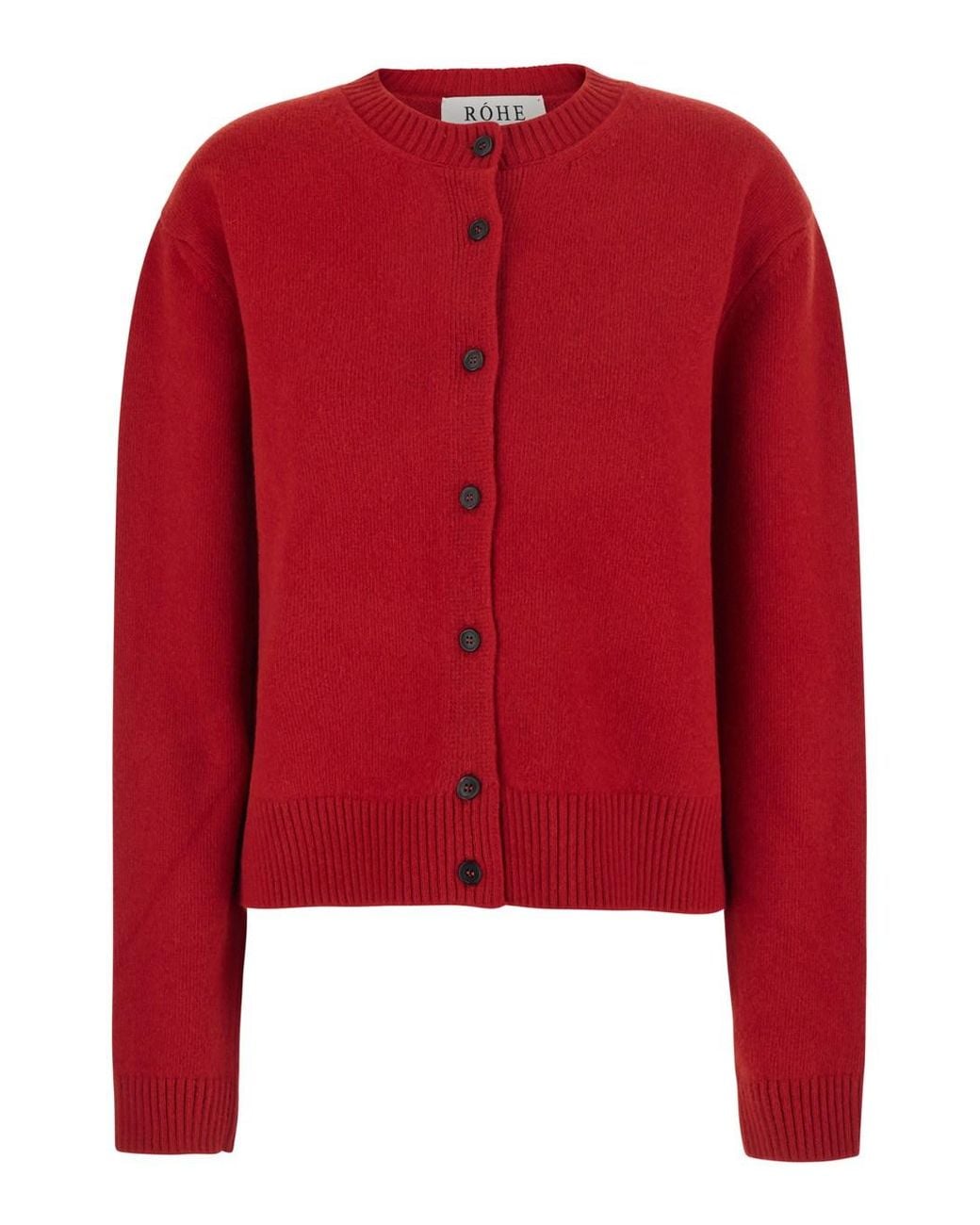 Rohe Red Classic Cardigan With V-Neck And Long Sleeves