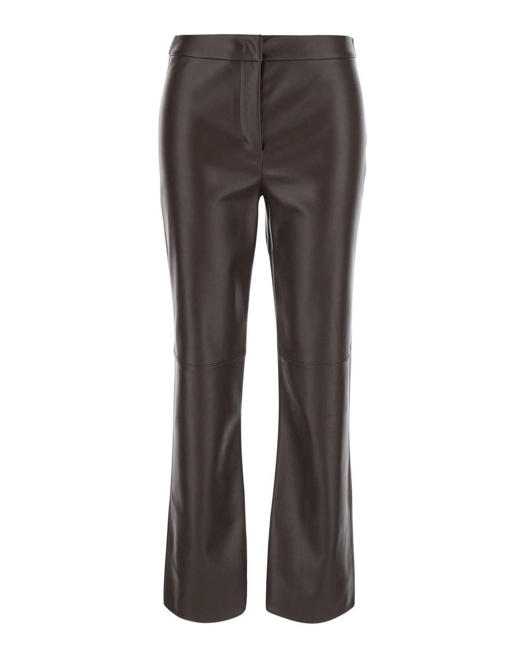 Max Mara Gray Flared Trousers Sublime Ecoleather Polyester
