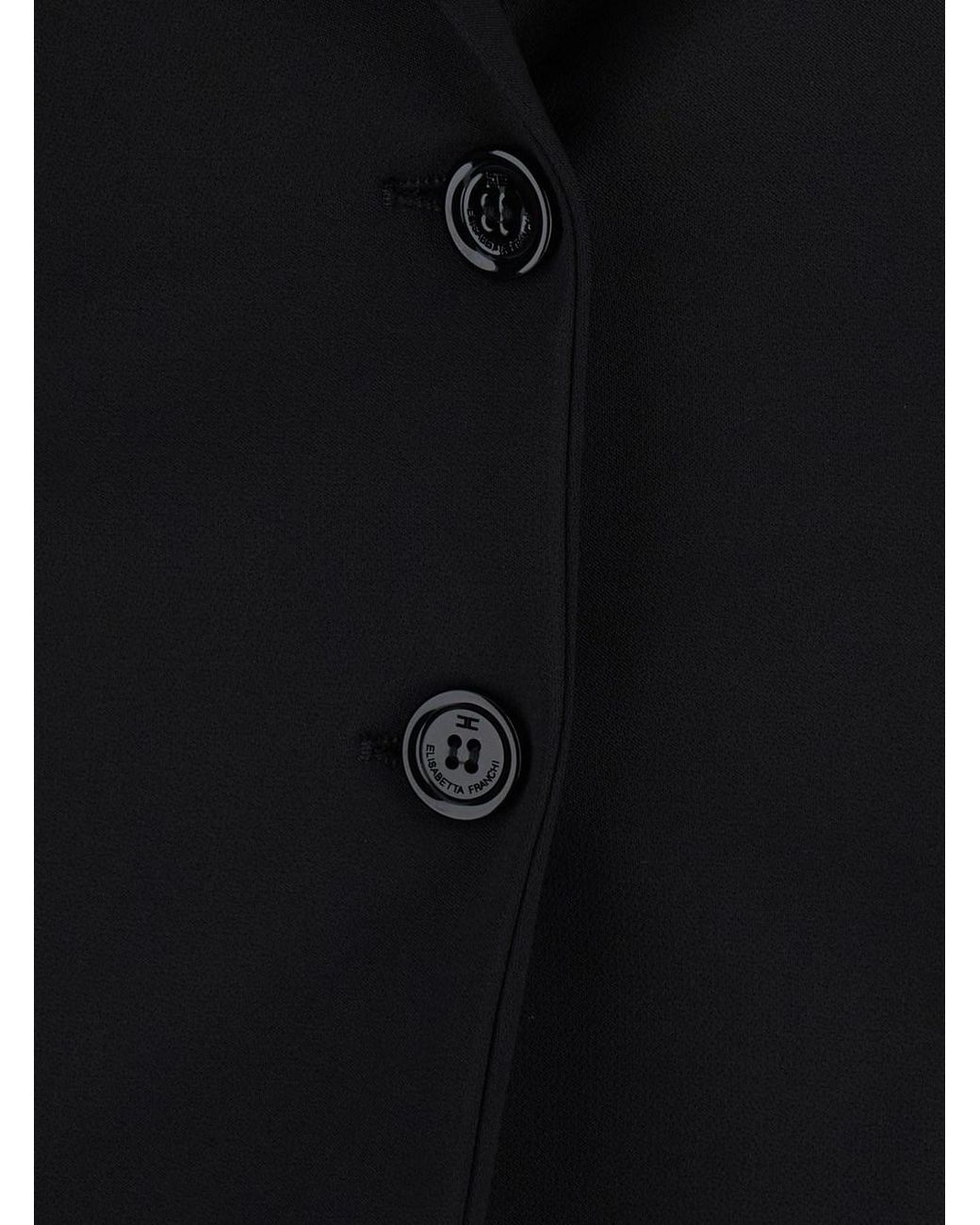 Elisabetta Franchi Black Blazer Crepe Polyester Blazers
