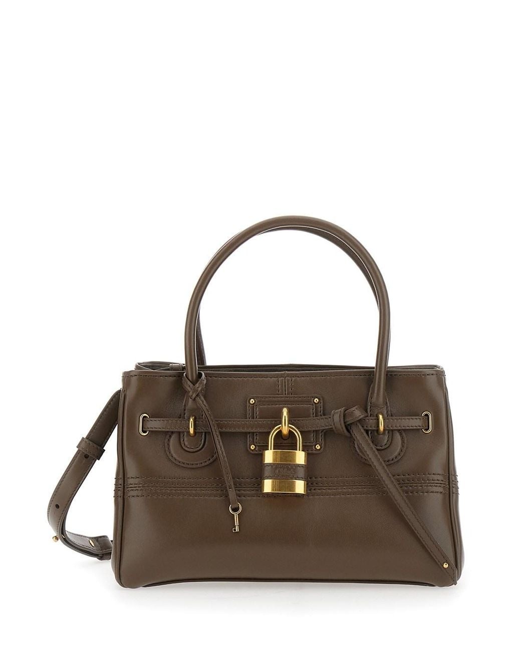 Chloé Brown Shoulder Bag With Leather Details
