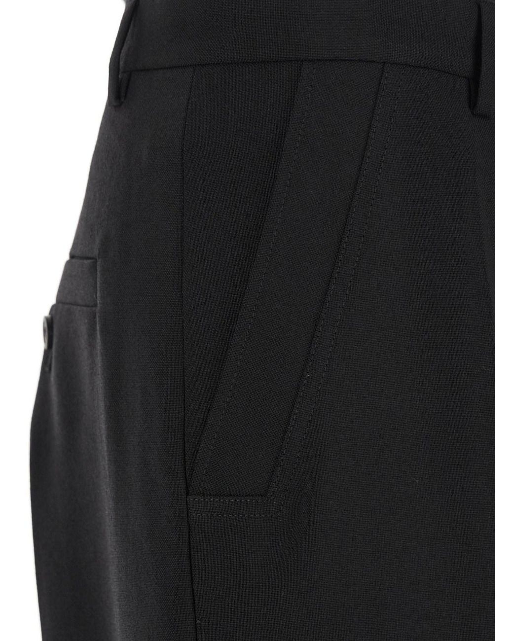Rick Owens Black 'Geth' Tailored Trousers With Belt Loops for men
