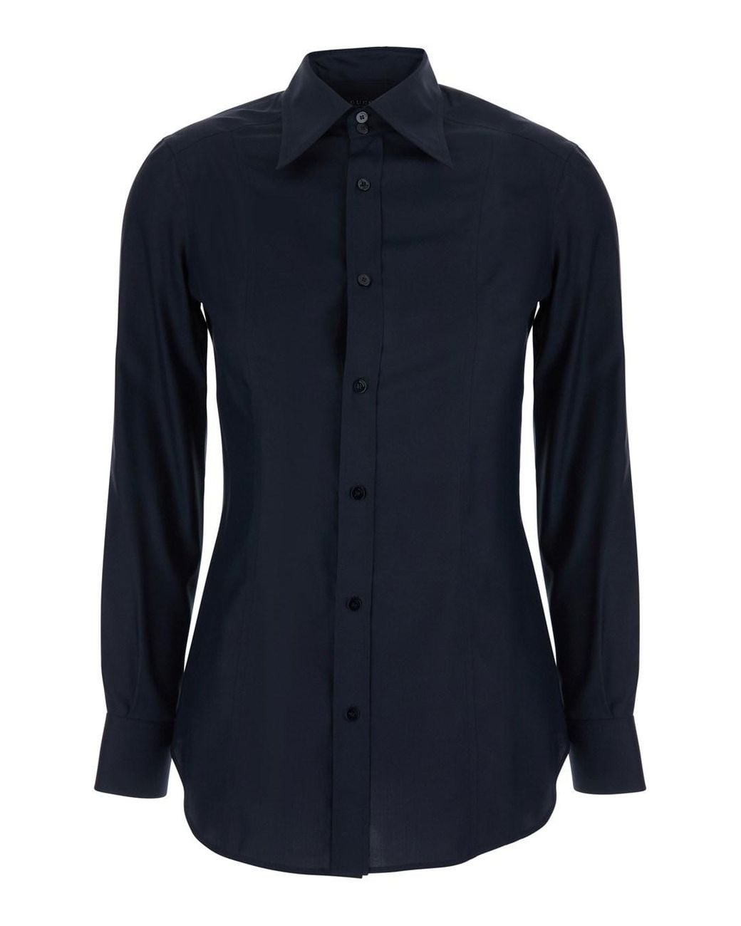 Gucci Blue Shirt With Pointed Collar