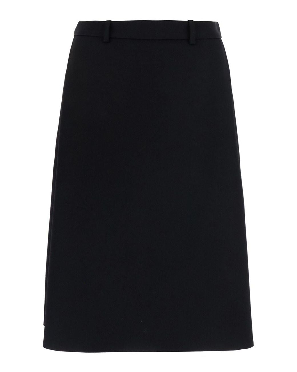 Balenciaga Black Midi Skirt With Hidden Zip Closure And Layered Design