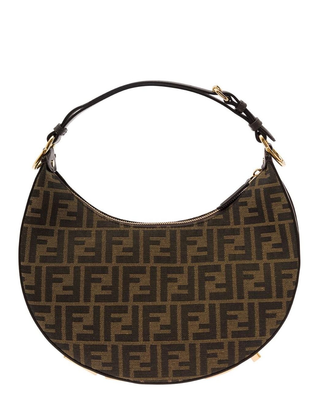 Fendi Brown 'Graphy Small' Handbag With Ff Motif