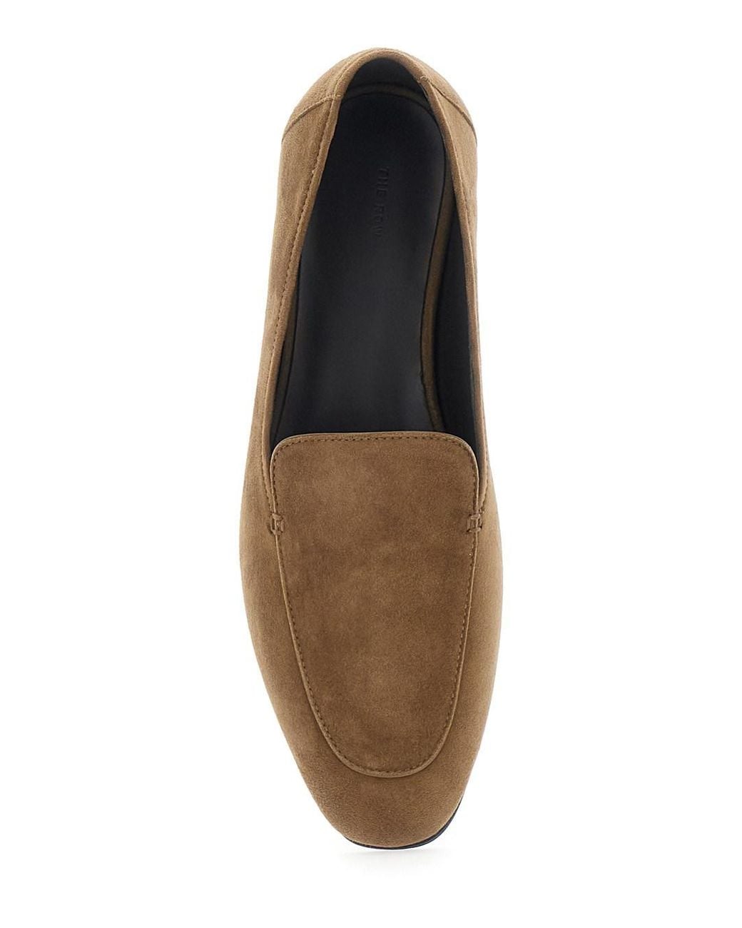 The Row Brown 'Adam' Loafers With Rounded Toe And Low Leather Heel In