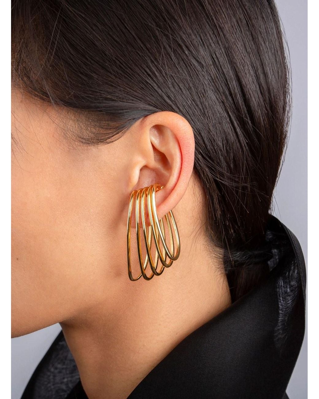 FEDERICA TOSI Metallic Colored Earrings With Five-Ring Design