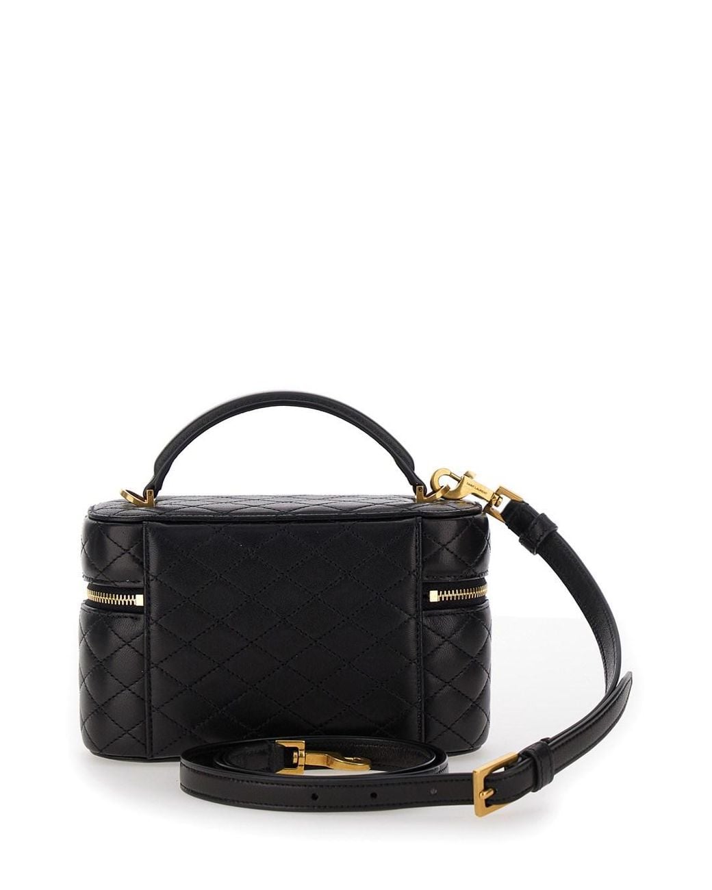Saint Laurent Black 'Gaby' Vanity Bag With Cassandre