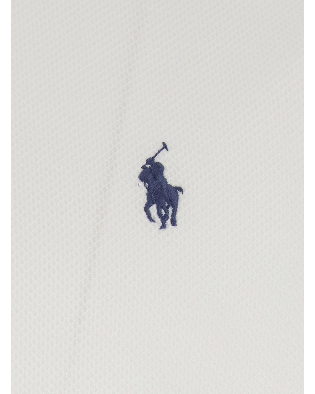 Ralph Lauren White Polo Shirt Classic Collar for men