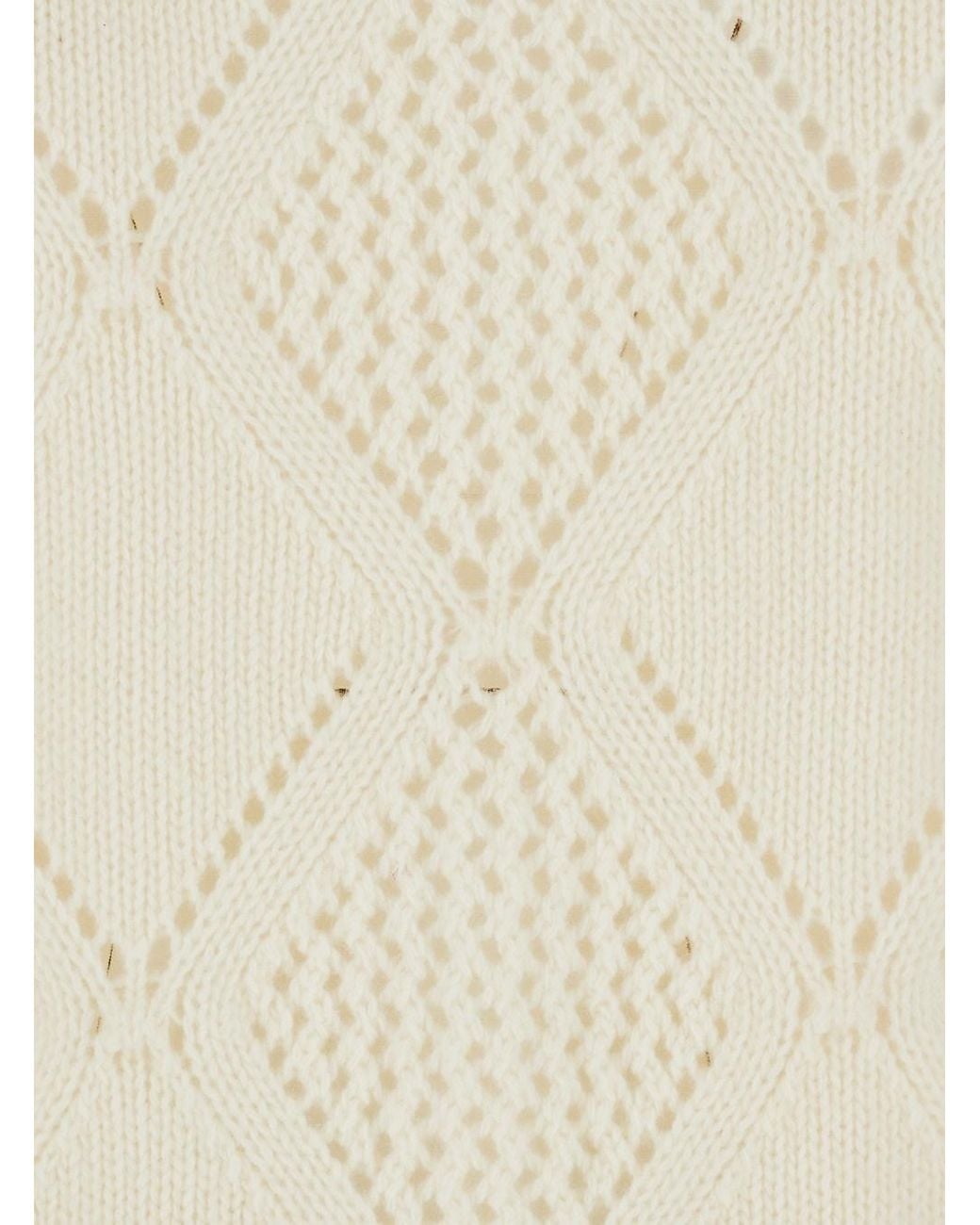 Semicouture White High-Neck Long Sleeve Top