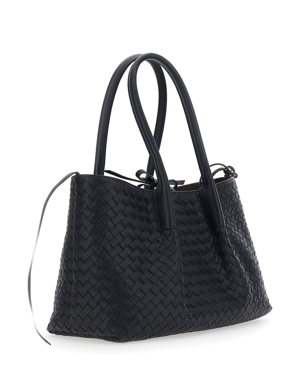 Bottega Veneta Black 'Pinacoteca' Medium Shoulder Bag With Intreccio Motif