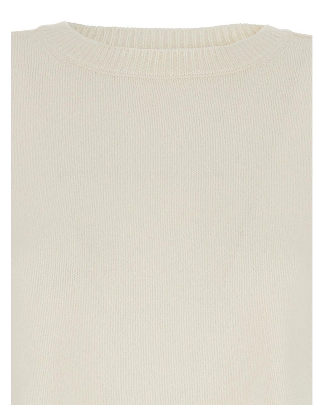 P.A.R.O.S.H. White Lightweight Knit Sweater With Relaxed Fit