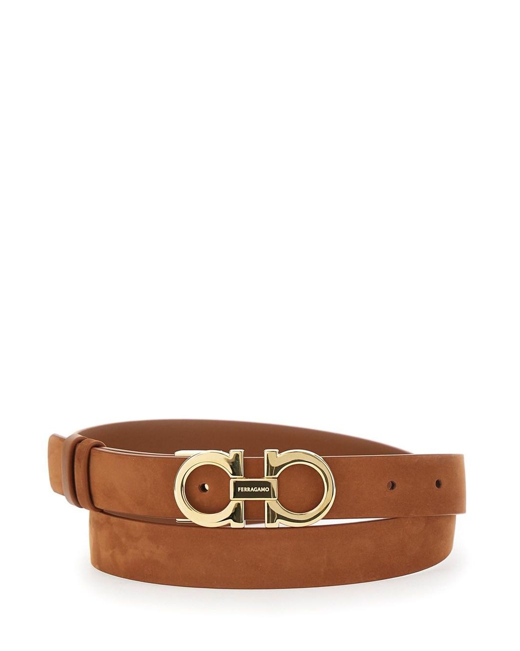 Ferragamo Brown Belt With Gancini Buckle