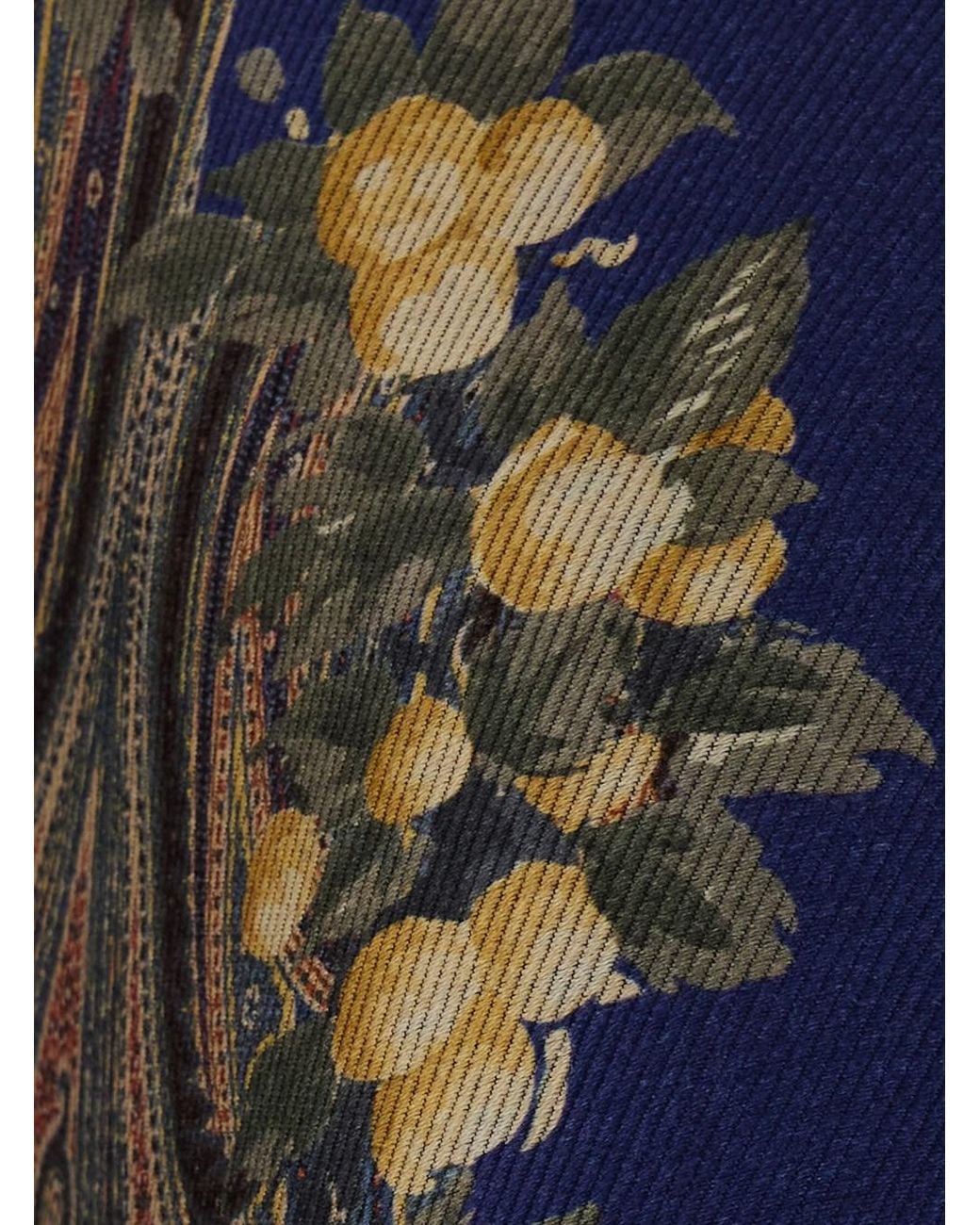 Etro Blue Wool Cape Coat