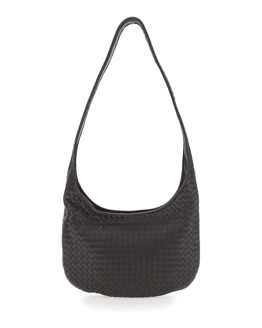 Bottega Veneta Black Crossbody Bag With Top Zip Closure And Intreccio Motif for men