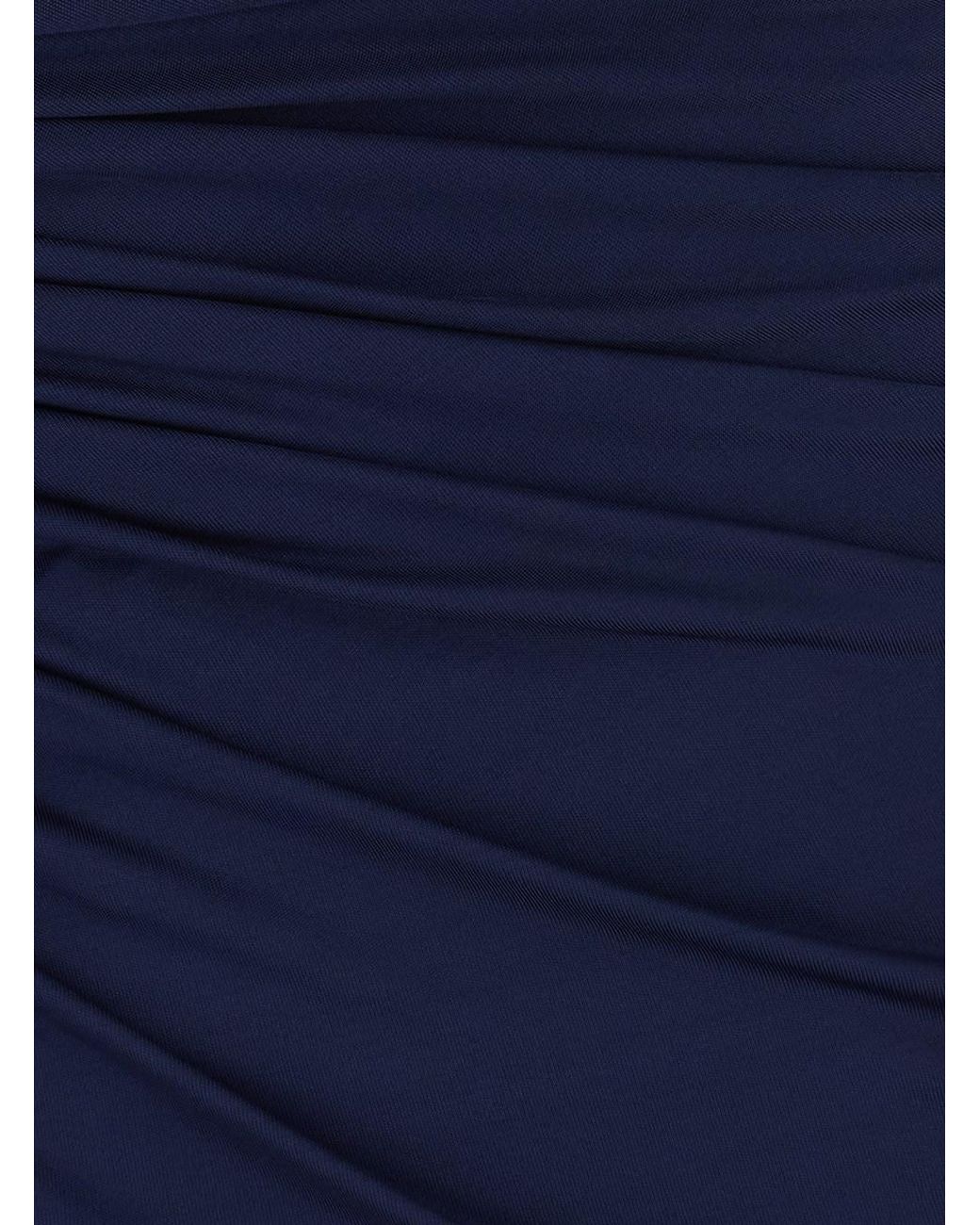 Versace Blue Versace Deep V-Neck Viscose Dress