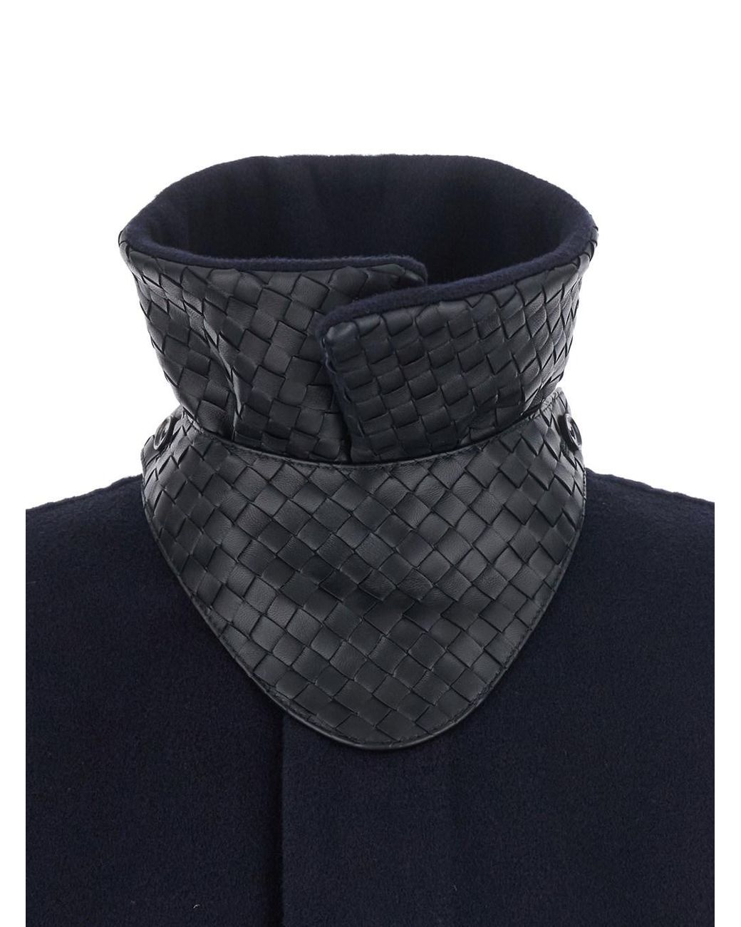 Bottega Veneta Blue Soft Wool Cashmere Short Cape For
