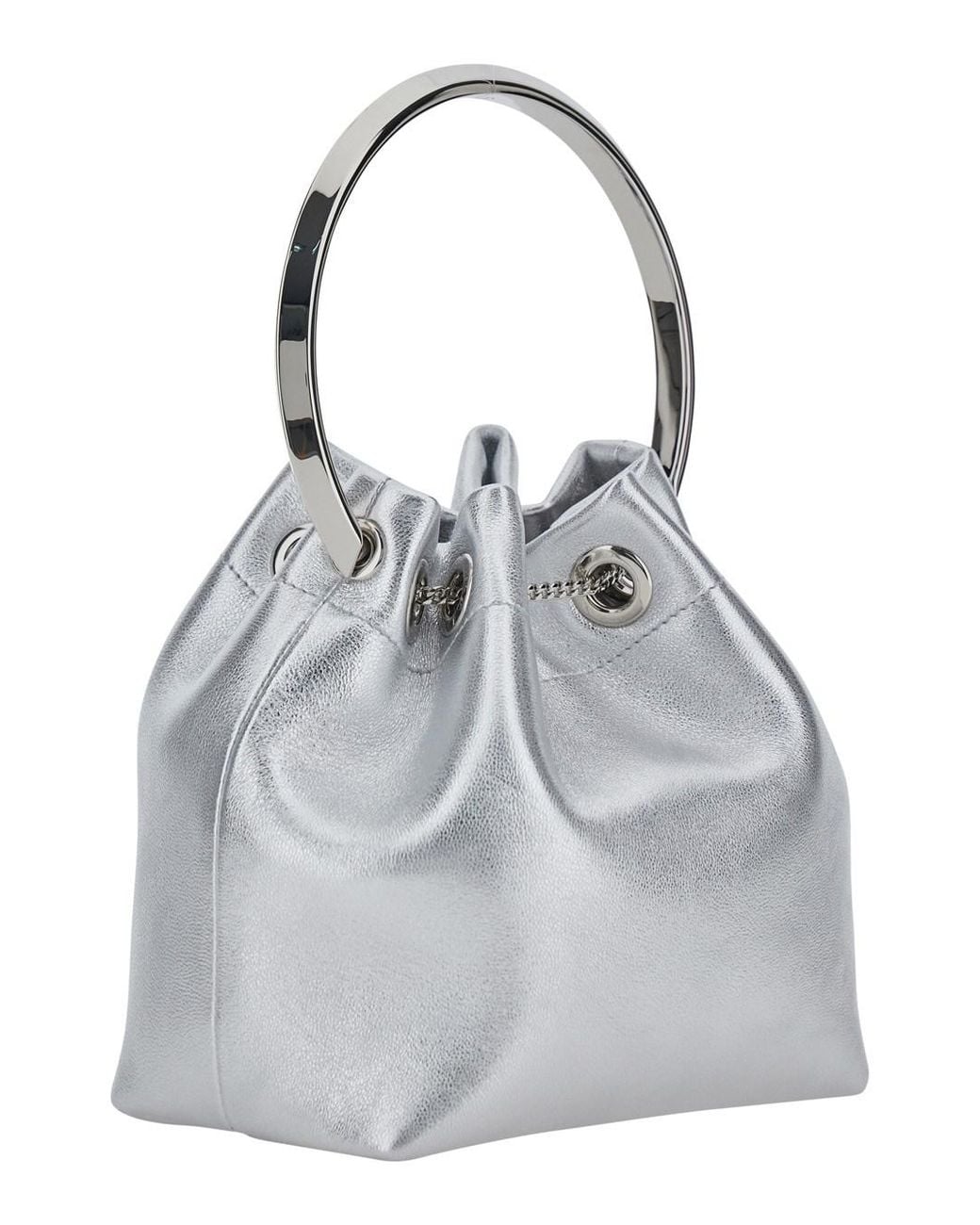Jimmy Choo Gray 'Bon Bon' Colored Mini Bag With Drawstring Closure I