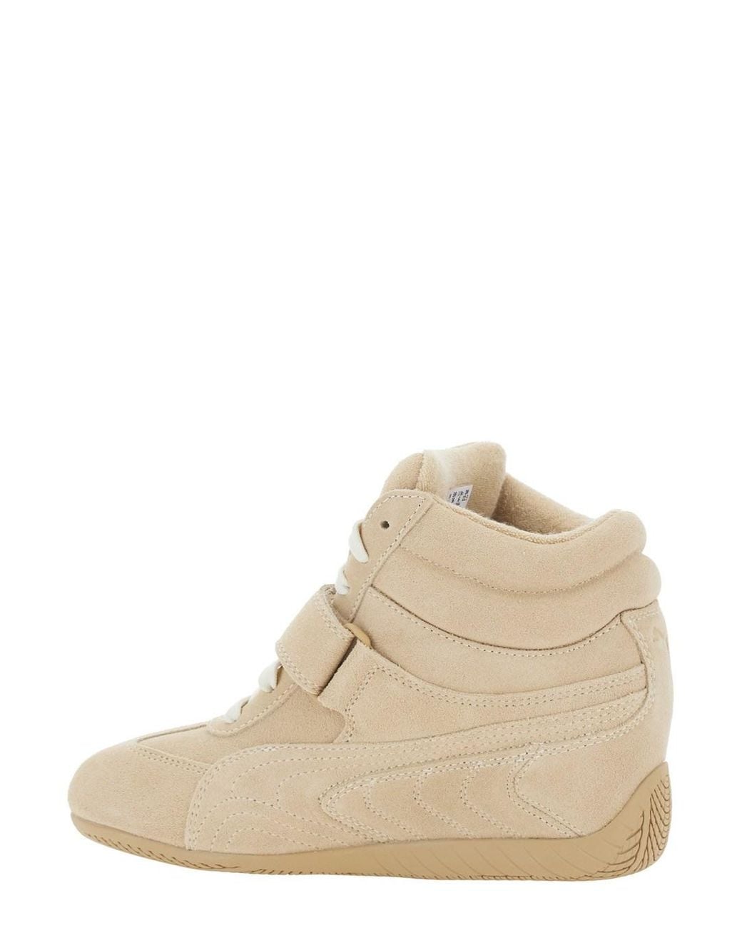 PUMA Natural 'Speedcat Wedge' Sneakers With Logo Lettering On The Tongue