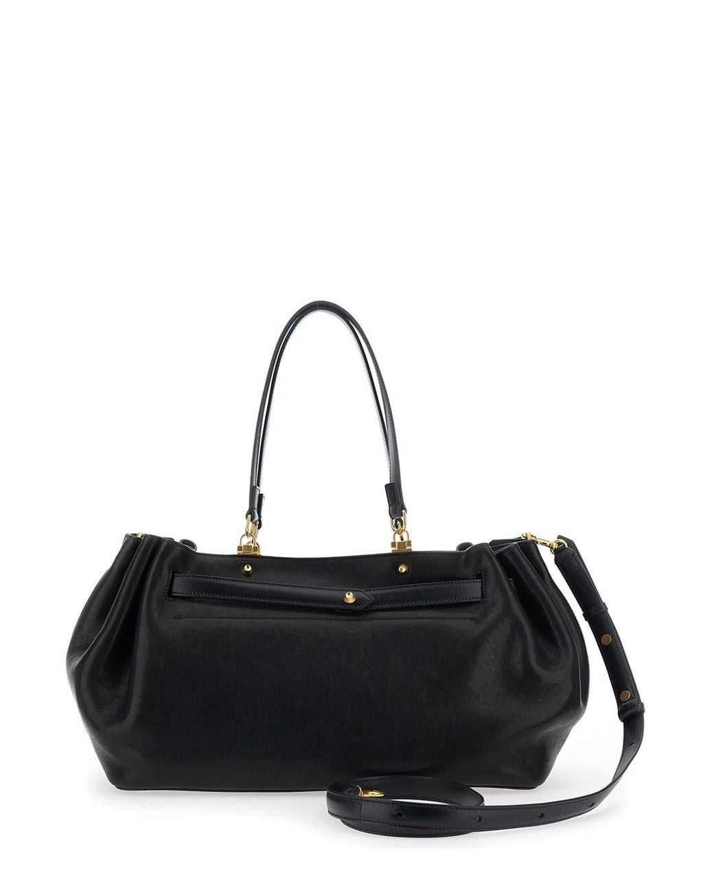 Balenciaga Black 'Fan' Medium Shoulder Bag With Adjustable And Removab