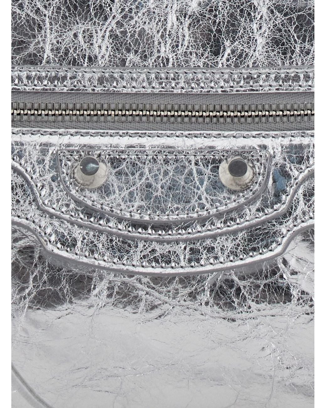 Balenciaga Gray 'Le City' Clutch With Chain Strap And A Zip Pocket