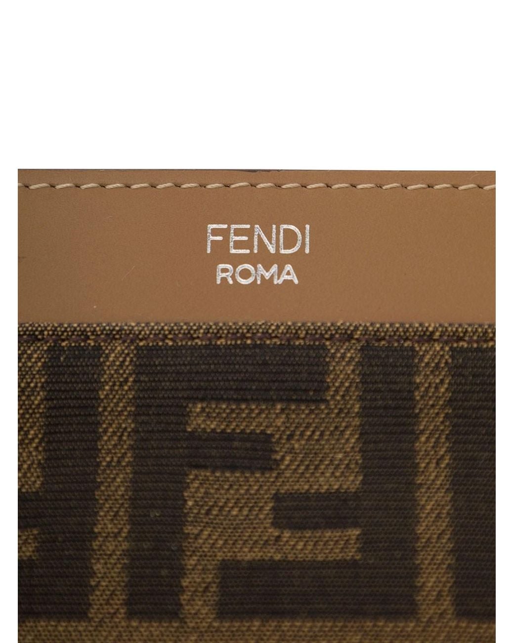 Fendi Brown 'Large Ff' Flat Pouch With Jacquard Motif for men