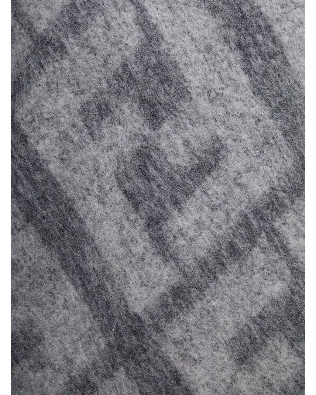 Fendi Gray Sweater With Jacquard Ff Motif for men