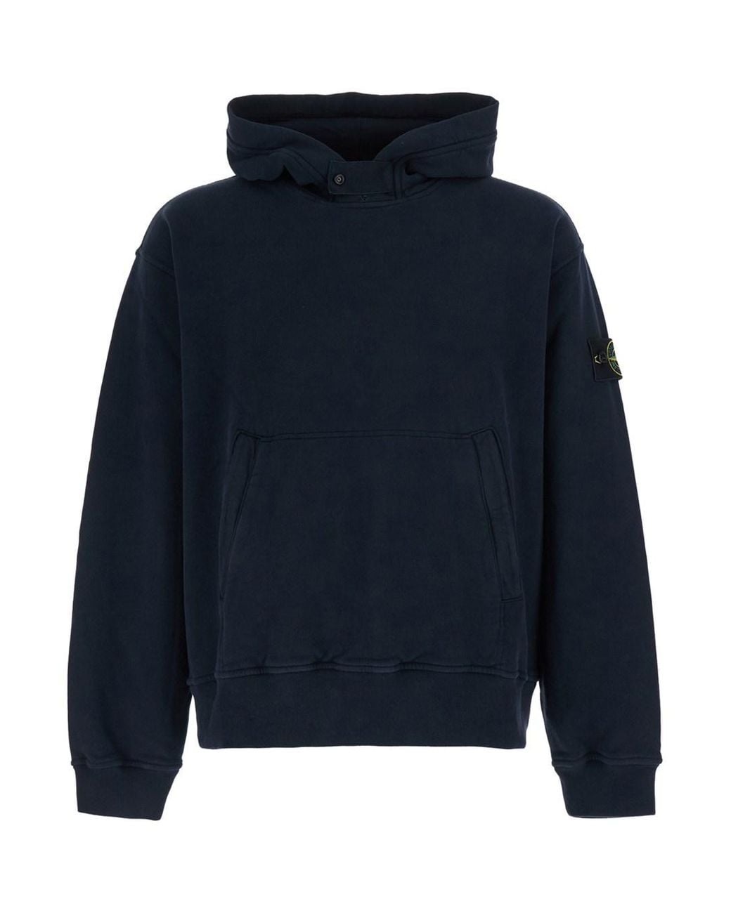 Stone Island Blue Hooded Sweatshirt Cotton Sweatshirts for men