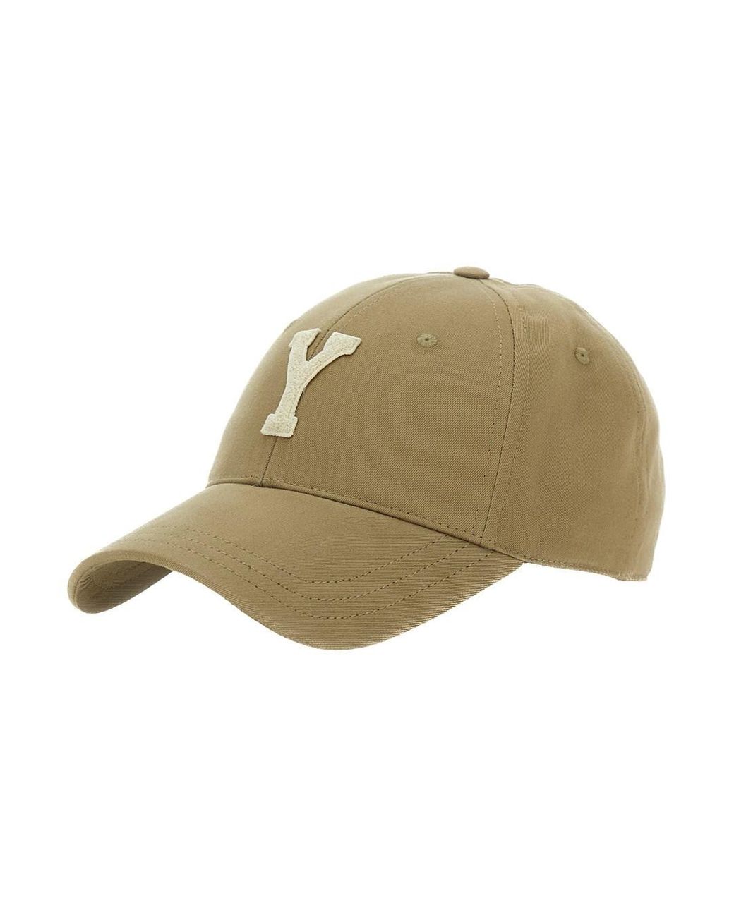 Saint Laurent Natural Baseball Cap With Logo Embroidery, Cotton Hat for men