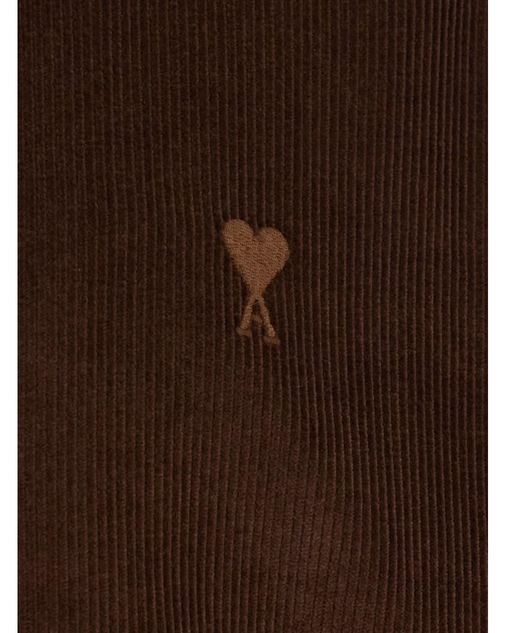 AMI Brown Jacket Imbottita Con Zip for men