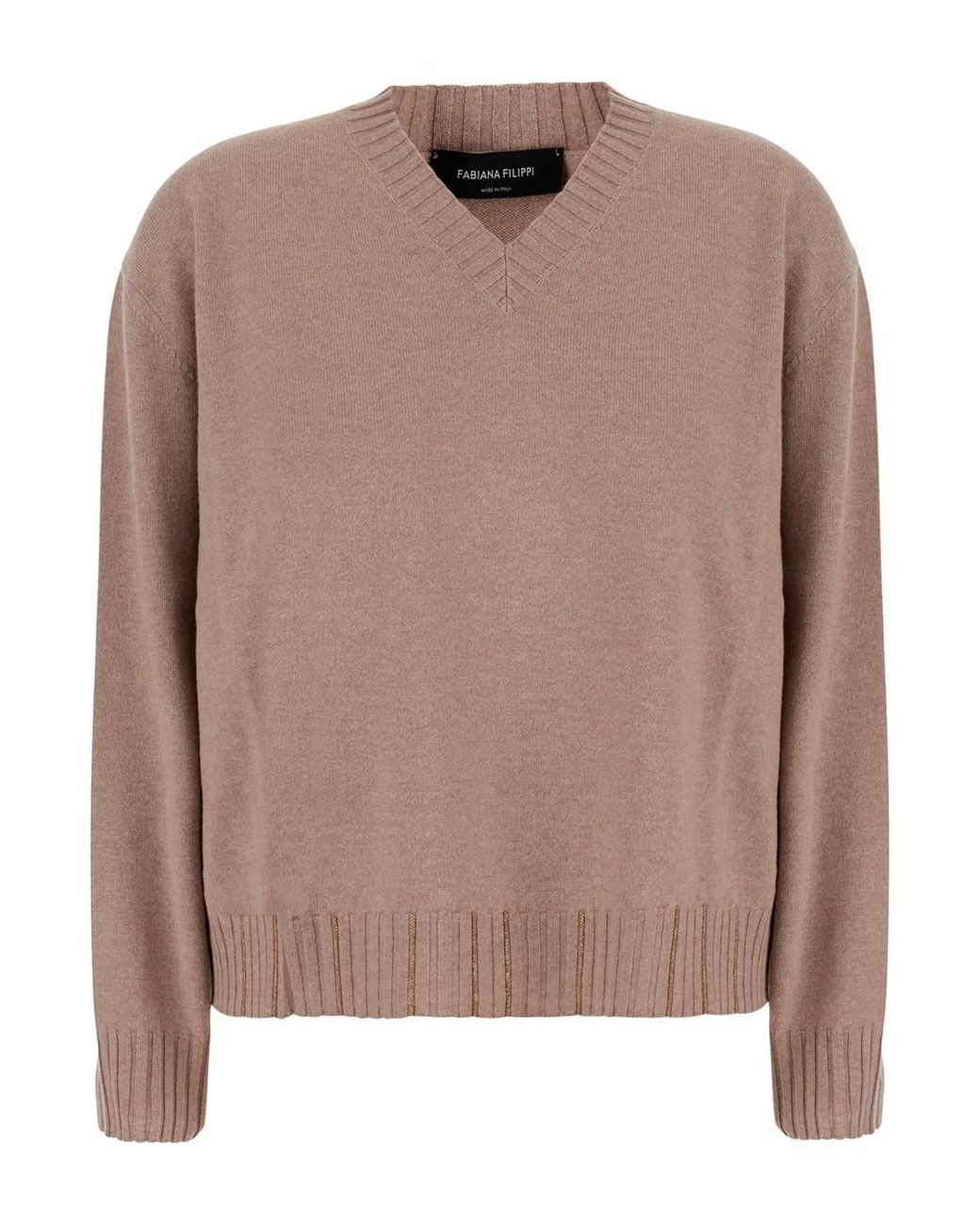 Fabiana Filippi Brown Sweater Wool-Silk-Cashmere Tops