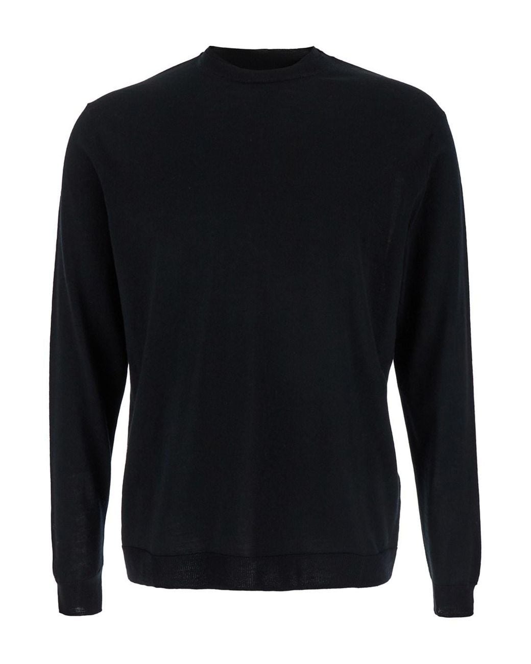 Low Brand Black Crew Neck Pullover for men