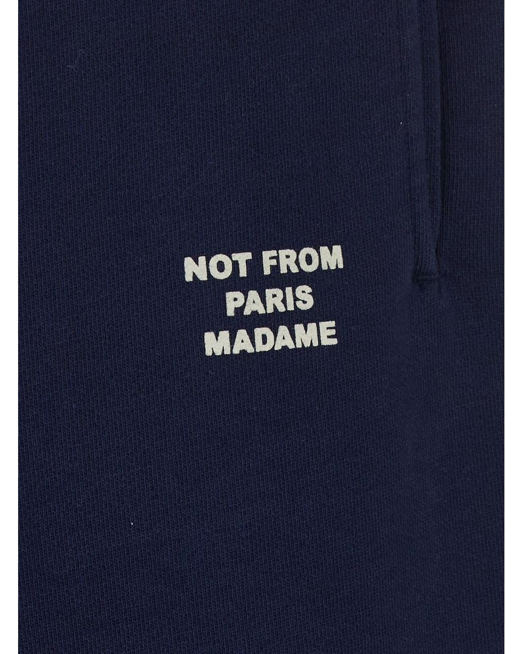 Drole de Monsieur Blue Pants With Elasticated Waist And Slogan On The for men
