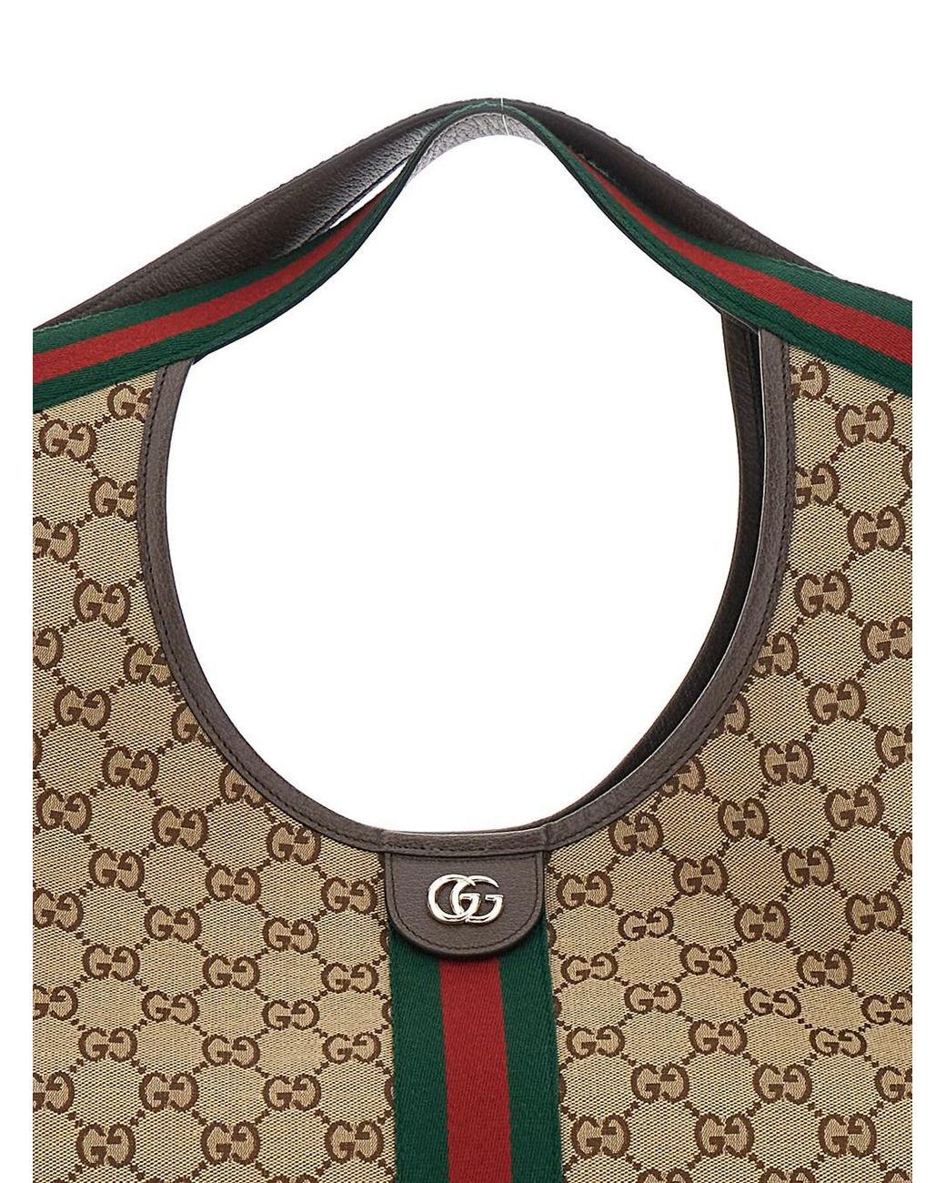 Gucci Shoulder Bag 'Giglio' With Gg All-Over Motif And Metallic Logo On The Front