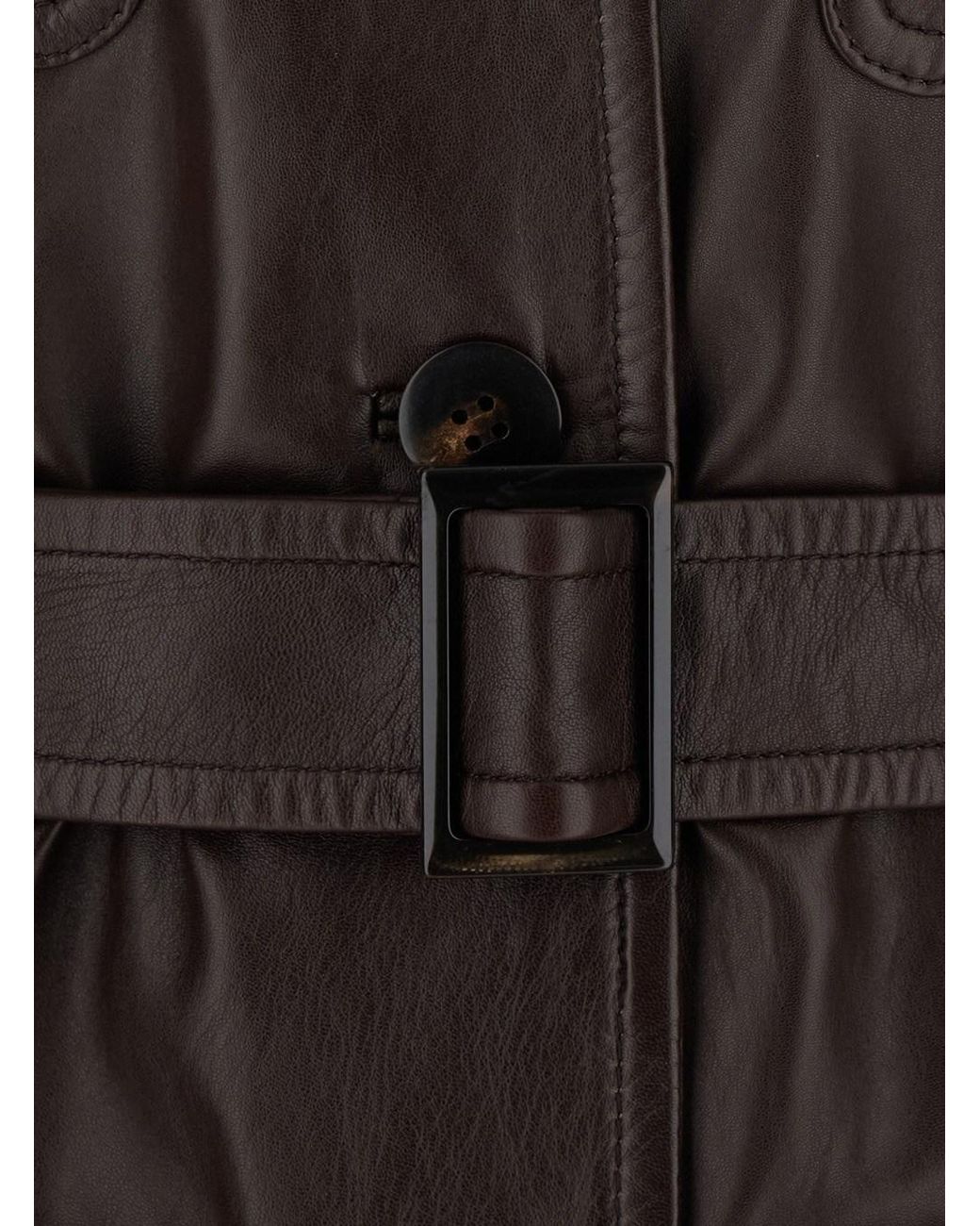 Max Mara Black Single-Breasted Jacket Amaca Leather Lamb Coat