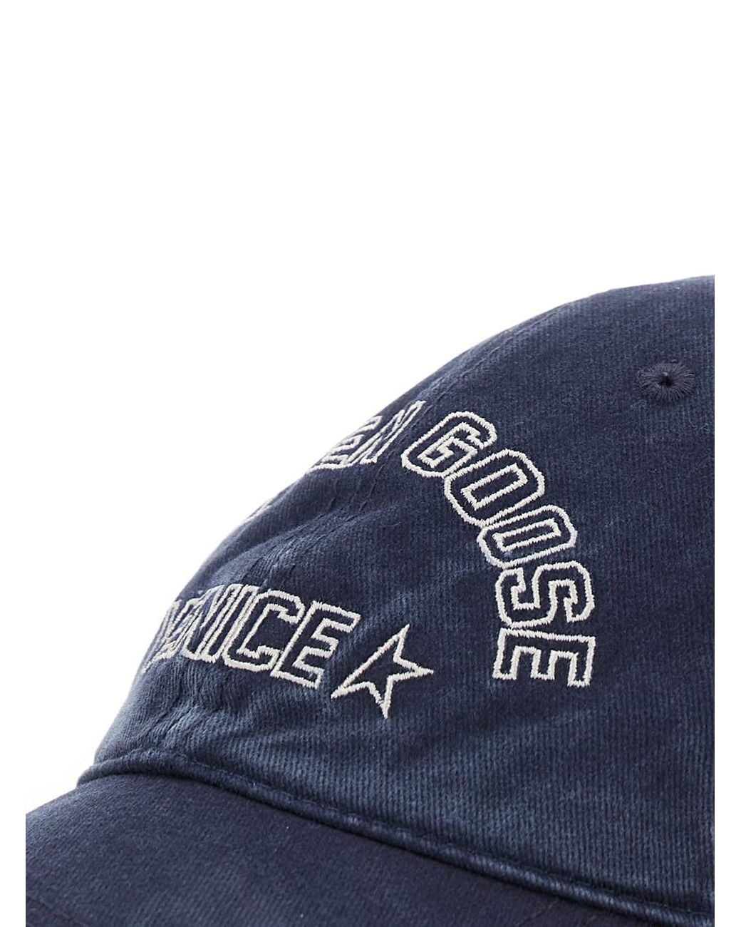 Golden Goose Deluxe Brand Blue Cotton Logo Hat for men