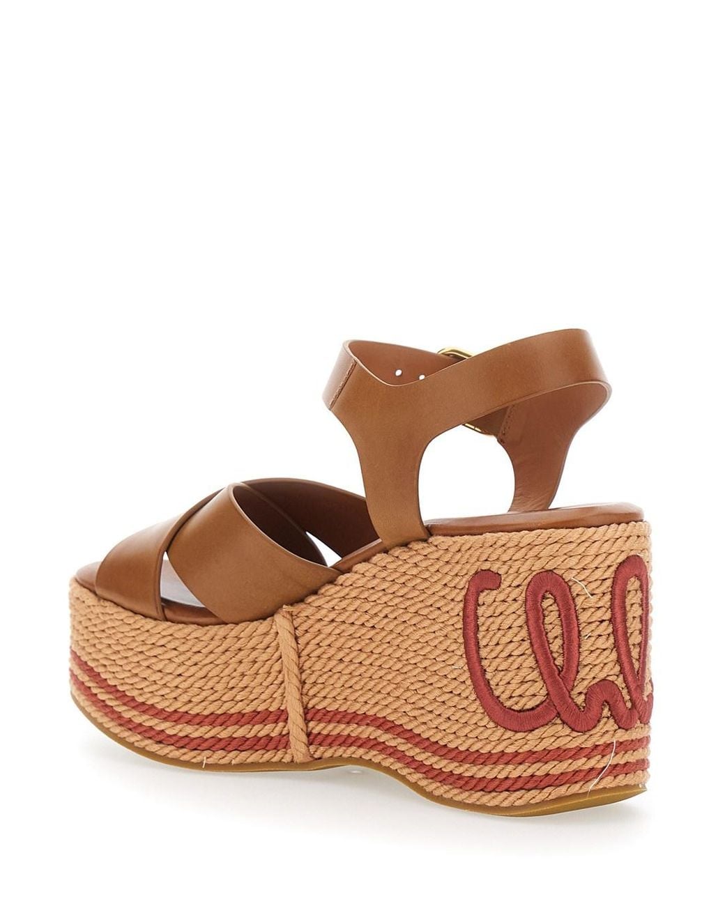 Chloé Brown Chloé Wedges With Embroidered Logo On The Heel
