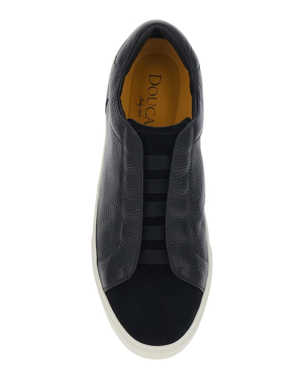 Doucal's Black 'Spencer' Low Top Sneakers With Slip-On Design for men