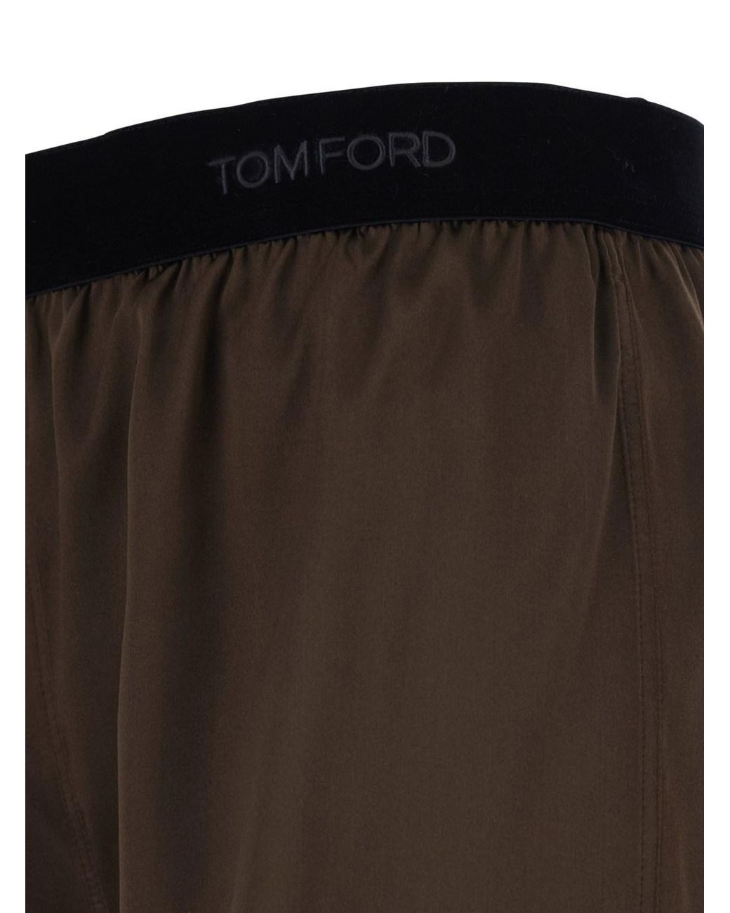 Tom Ford Black Shorts With Elastic Waist With Logo Lettering