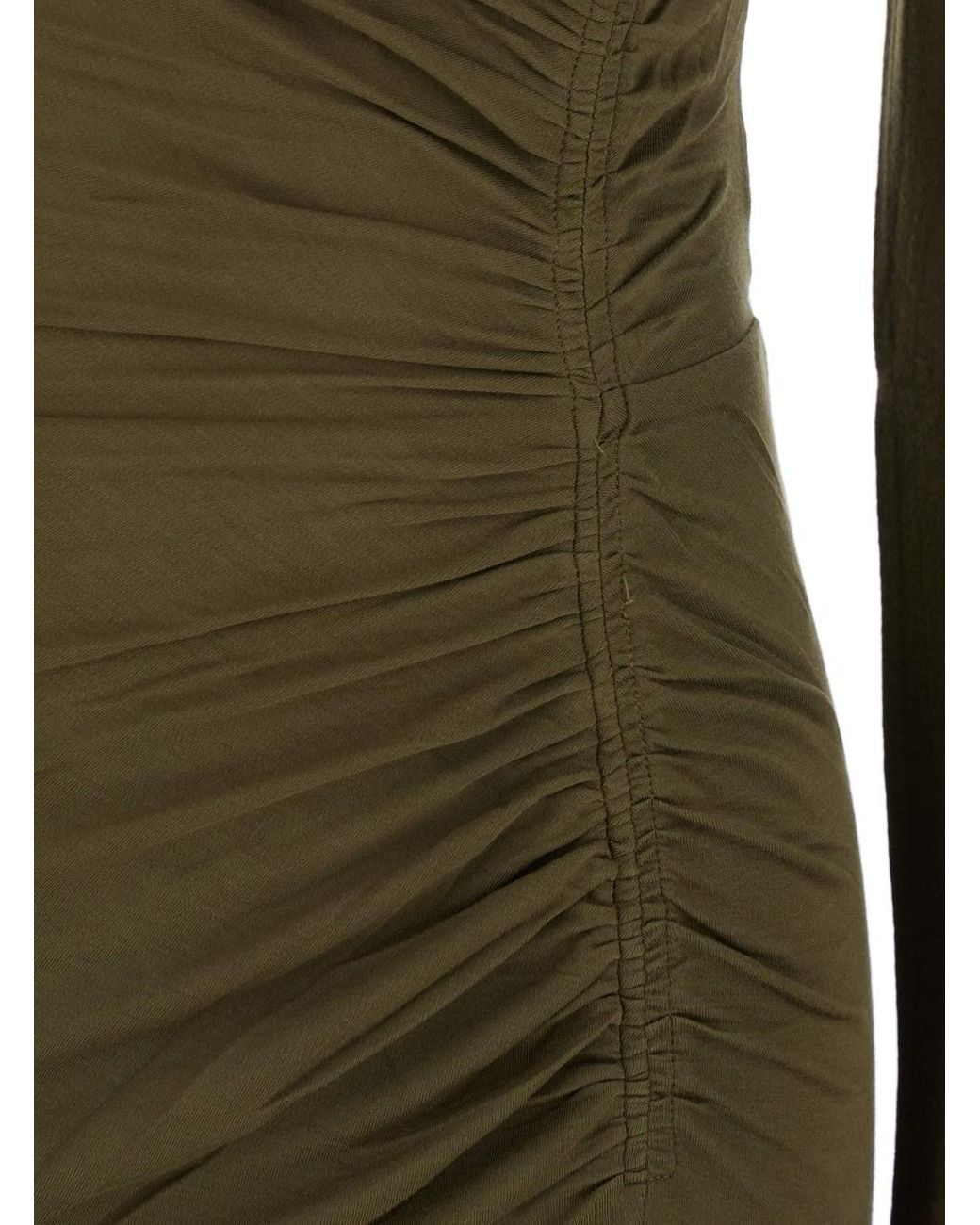 Isabel Marant Green 'Jelina' Midi Dress With Round Neck And Ruched Details