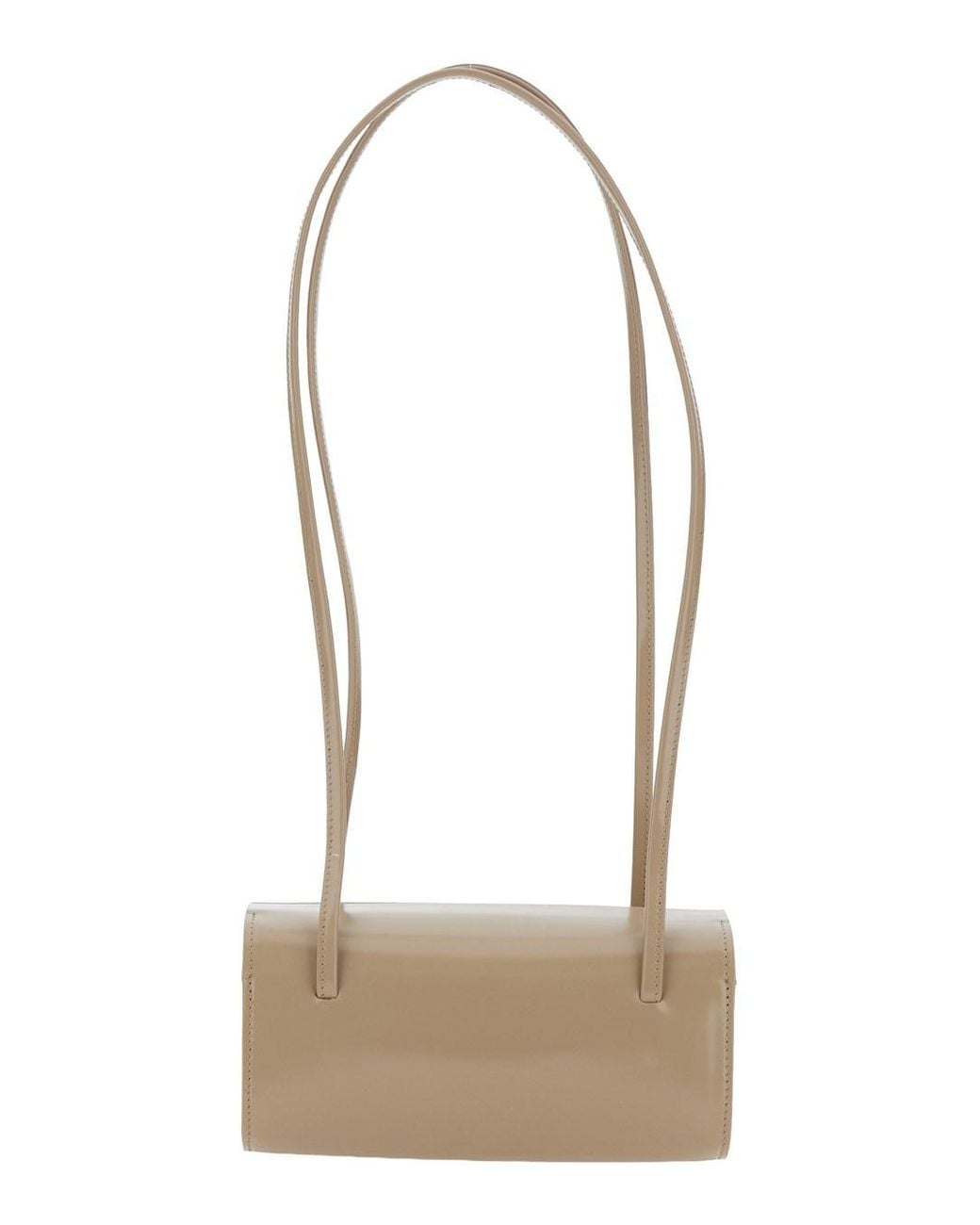 Faune White 'Mie' Shoulder Bag With Two Top Handles And Rectangular Des