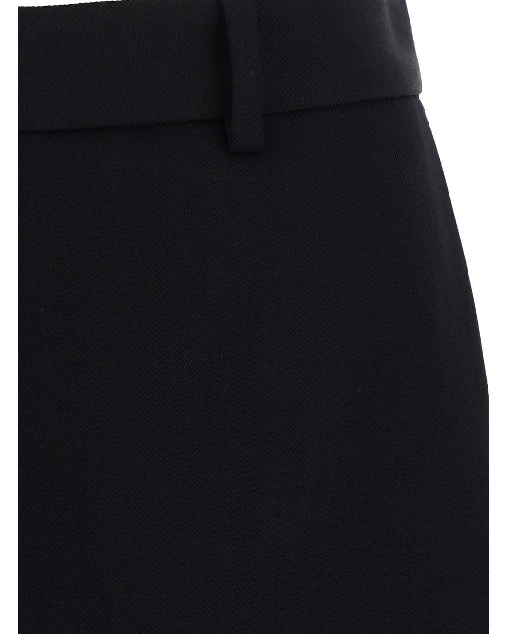 Balenciaga Black Midi Skirt With Hidden Zip Closure And Layered Design