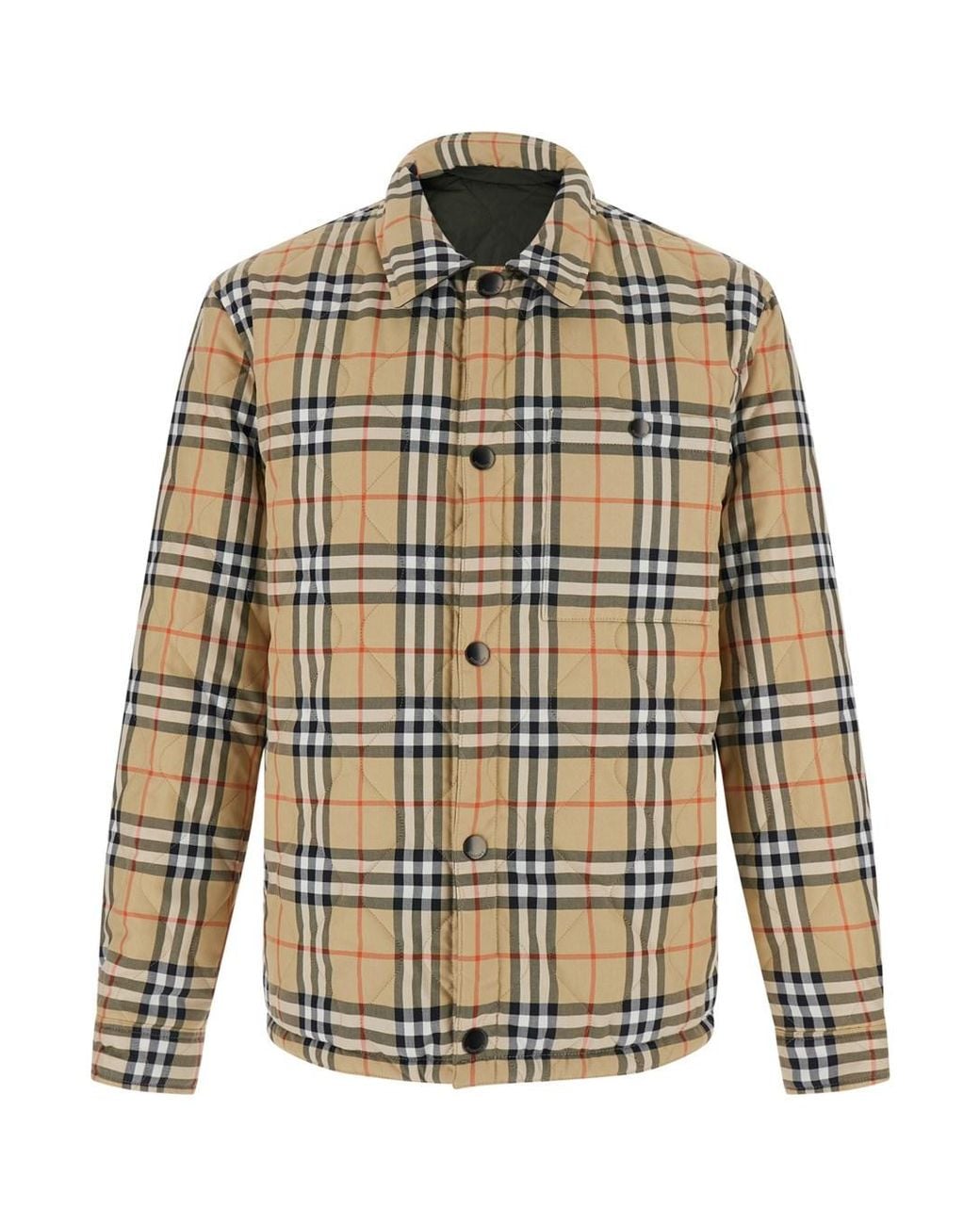 Burberry Green Reversible Jacket With Diamond Stitching for men