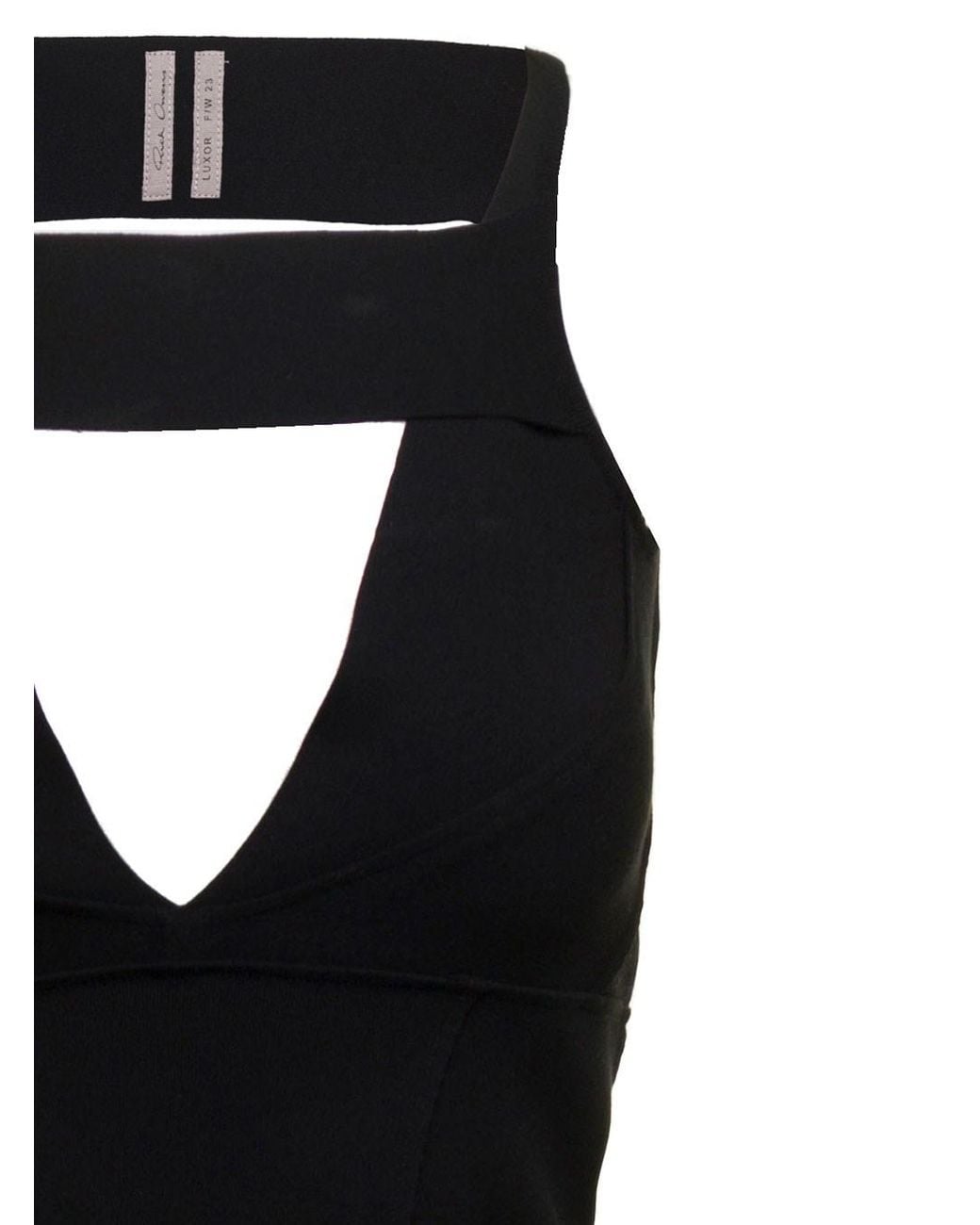 Rick Owens Black Maxi Dress With Cut-Out