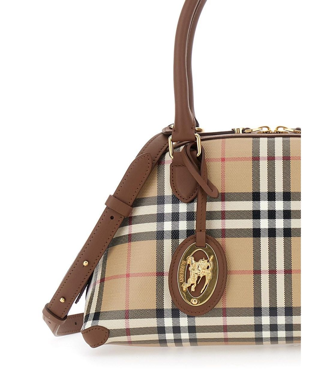 Burberry Metallic 'Primrose' Handbag With Ekd Leather Tag And Adjustable
