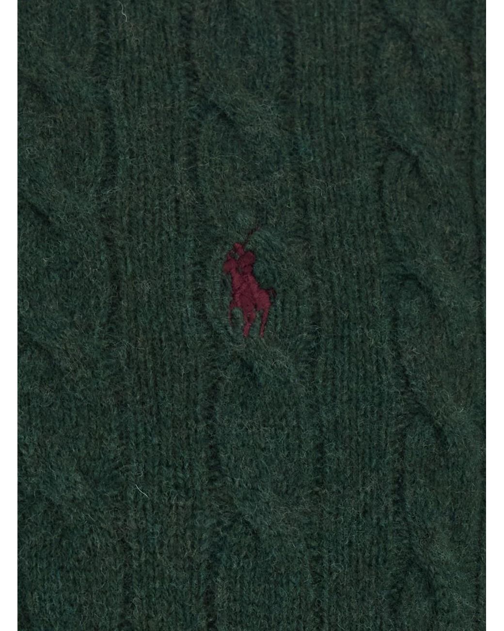 Polo Ralph Lauren Green High Neck Sweater With Half Zip On The Front A for men