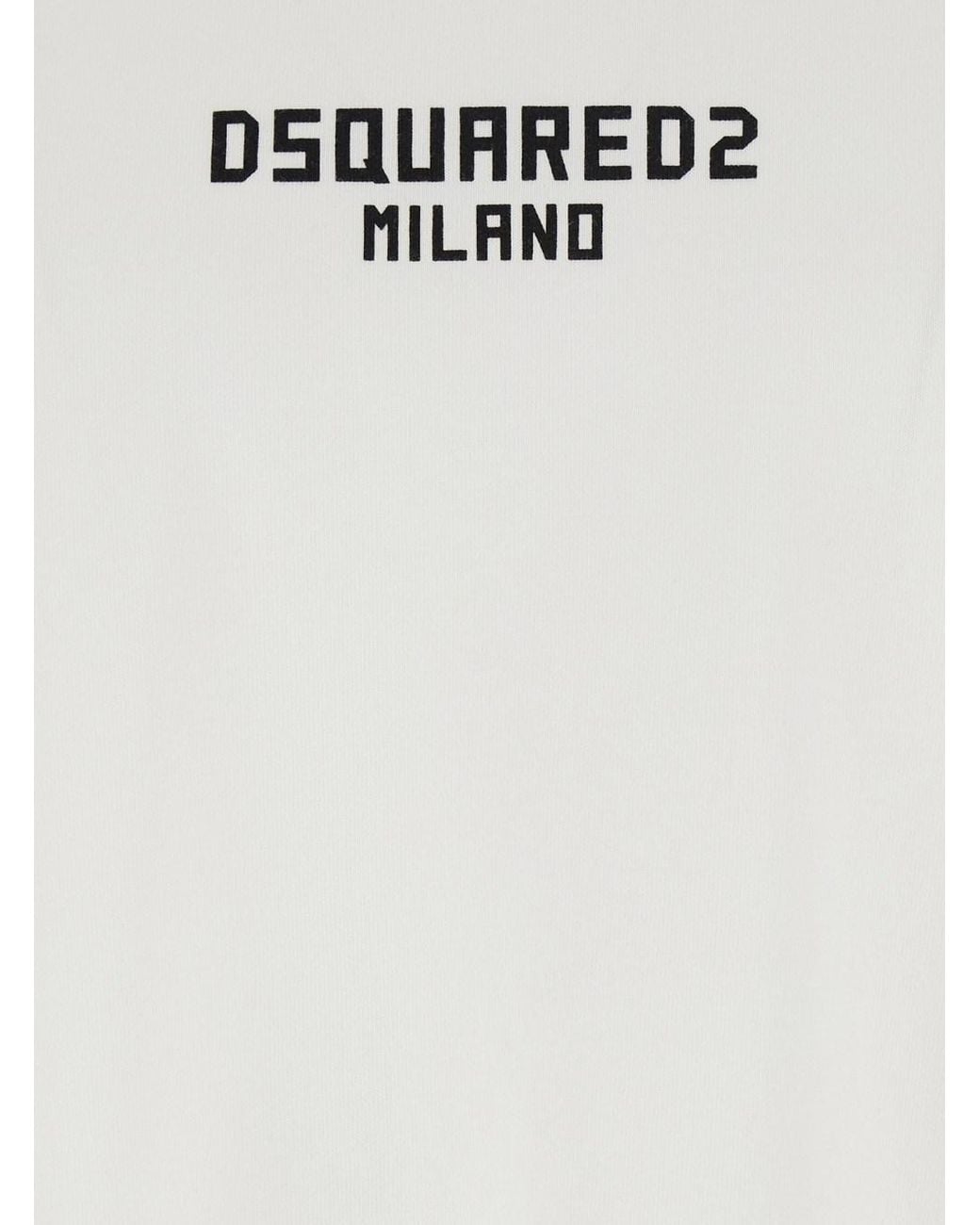 DSquared² White T-Shirt With Logo Print On The Front for men