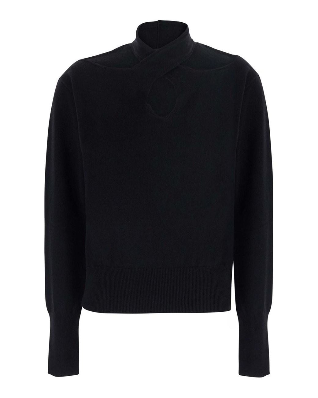 FEDERICA TOSI Blue Cutout Pull With V-Neck And Long Sleeves