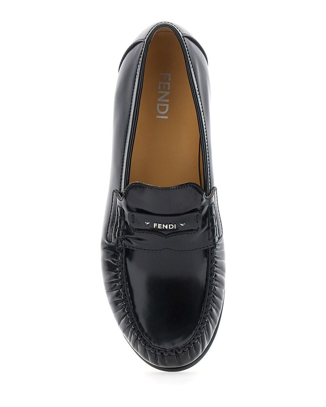 Fendi Black Loafers With Rounded Toe for men